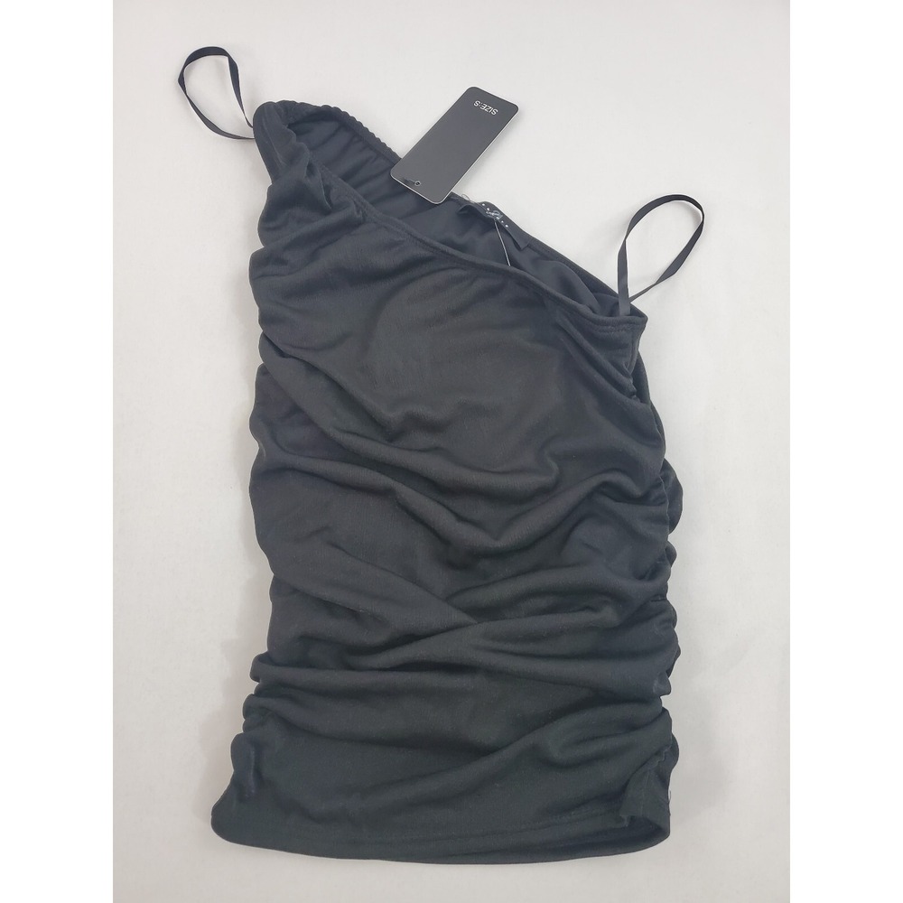 SAINTS 21 women top tank shirt T723 black polyester spandex sz S $38
